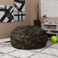 Flash Furniture DG-BEAN-LARGE-CAMO-GG Oversized Camouflage Kids Bean Bag Chair 